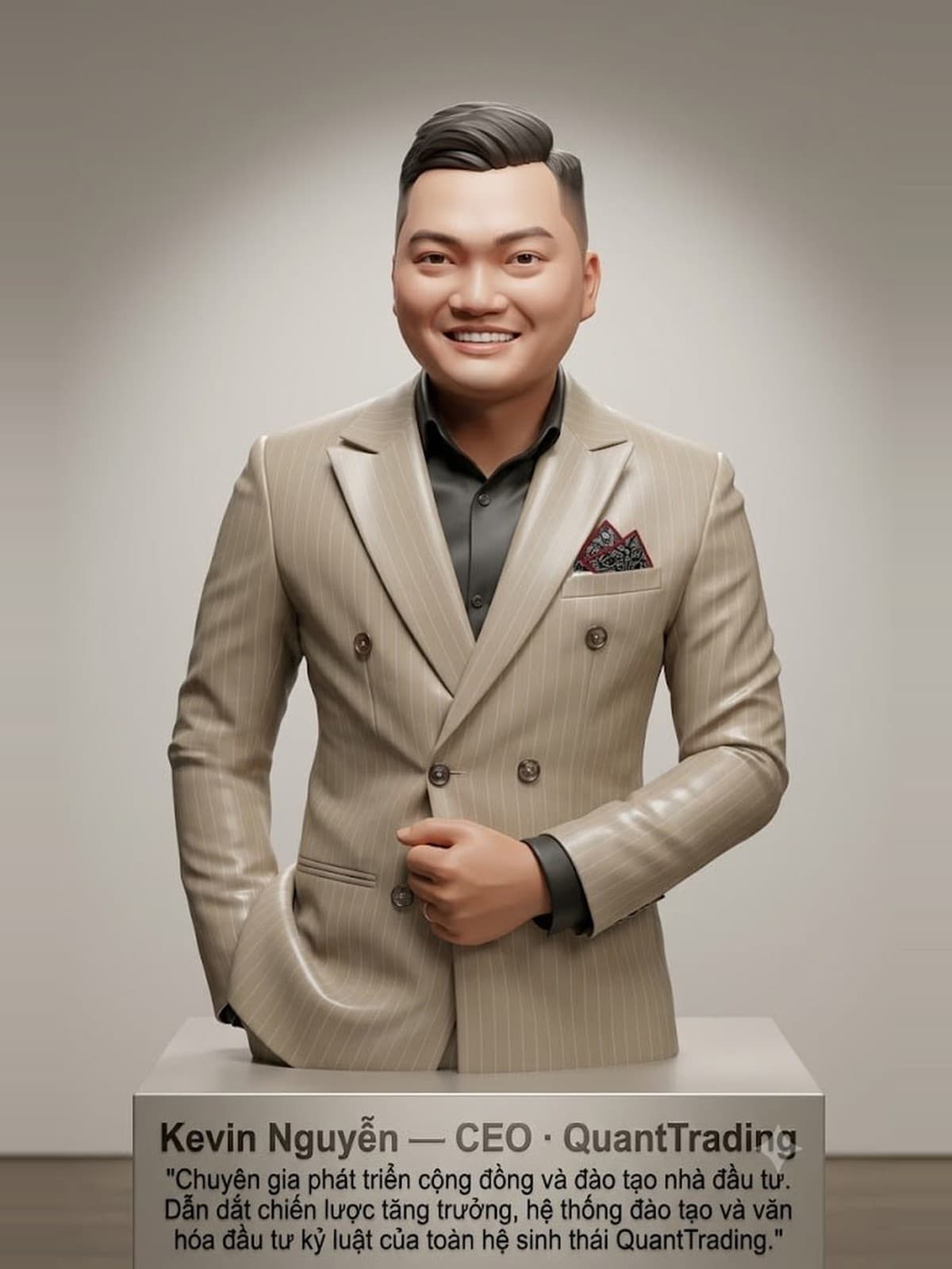 Kevin Nguyễn — CEO QuantTrading. Chuyên gia phát triển cộng đồng và đào tạo nhà đầu tư. Dẫn dắt chiến lược tăng trưởng, hệ thống đào tạo và văn hoá đầu tư kỷ luật của toàn hệ sinh thái QuantTrading.